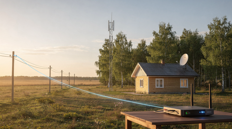 Варианты интернета за городом: оптика, LTE, спутник и комбинированные решения